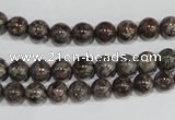 COB551 15.5 inches 6mm round red snowflake obsidian beads wholesale