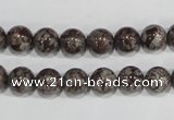 COB552 15.5 inches 8mm round red snowflake obsidian beads wholesale