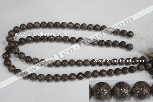 COB554 15.5 inches 12mm round red snowflake obsidian beads wholesale