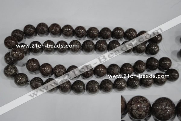 COB555 15.5 inches 14mm round red snowflake obsidian beads wholesale