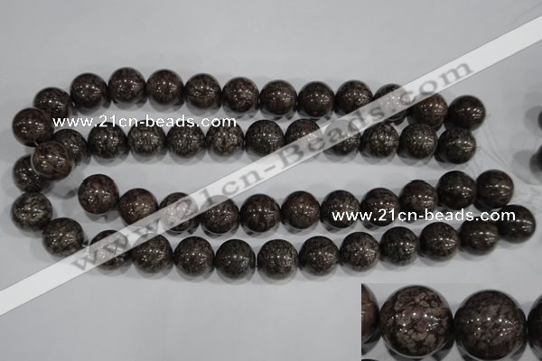 COB556 15.5 inches 16mm round red snowflake obsidian beads wholesale