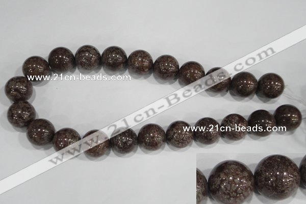 COB557 15.5 inches 18mm round red snowflake obsidian beads wholesale