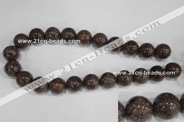 COB558 15.5 inches 20mm round red snowflake obsidian beads wholesale