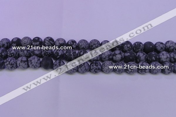 COB560 15.5 inches 4mm round matte snowflake obsidian beads