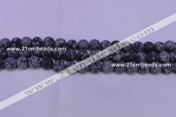 COB561 15.5 inches 6mm round matte snowflake obsidian beads