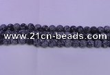 COB564 15.5 inches 12mm round matte snowflake obsidian beads