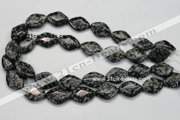 COB60 15.5 inches 18*25mm diamond Chinese snowflake obsidian beads