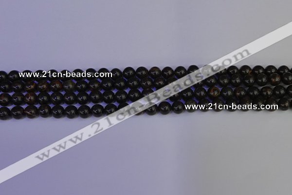 COB650 15.5 inches 4mm round gold black obsidian beads wholesale