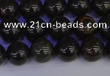 COB652 15.5 inches 8mm round gold black obsidian beads wholesale