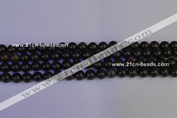 COB652 15.5 inches 8mm round gold black obsidian beads wholesale