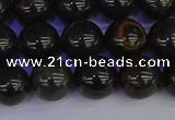 COB653 15.5 inches 10mm round gold black obsidian beads wholesale