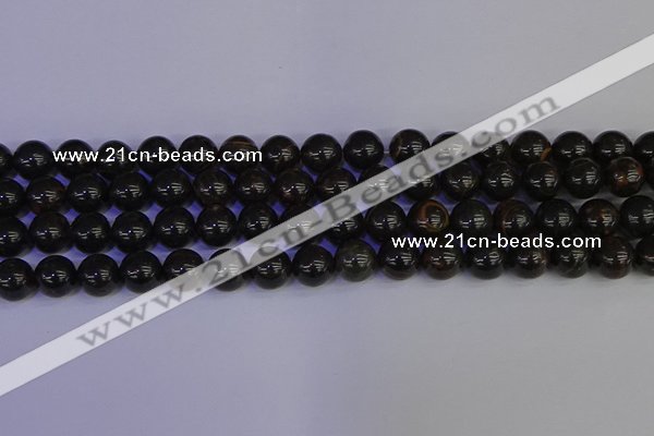 COB653 15.5 inches 10mm round gold black obsidian beads wholesale