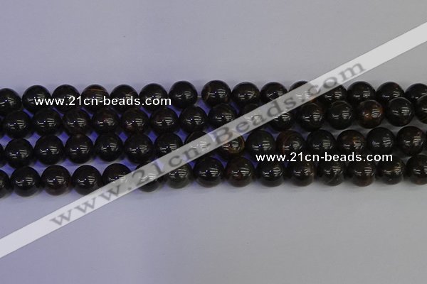 COB654 15.5 inches 12mm round gold black obsidian beads wholesale