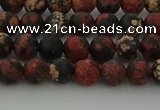 COB671 15.5 inches 6mm round matte red snowflake obsidian beads