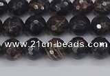 COB685 15.5 inches 6mm faceted round golden black obsidian beads