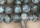 COB691 15.5 inches 6mm faceted round Chinese snowflake obsidian beads