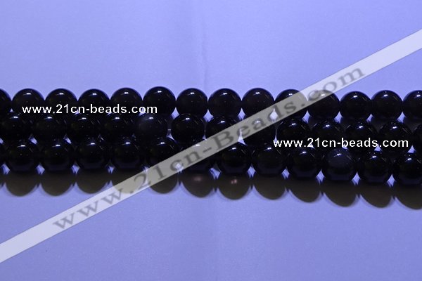 COB704 15.5 inches 12mm round ice black obsidian beads wholesale