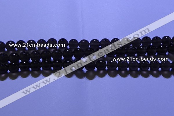 COB712 15.5 inches 8mm round ice black obsidian beads wholesale