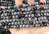 COB759 15.5 inches 6mm round snowflake obsidian beads wholesale