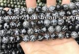 COB761 15.5 inches 10mm round snowflake obsidian beads wholesale