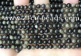 COB765 15.5 inches 4mm round golden obsidian beads wholesale