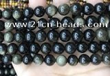 COB769 15.5 inches 12mm round golden obsidian beads wholesale