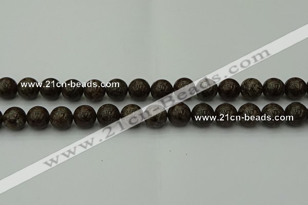 COB804 15.5 inches 12mm round red snowflake obsidian beads
