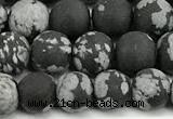 COB826 15 inches 6mm round matte snowflake obsidian beads