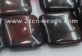 COJ04 15.5 inches 25*25mm square blood jasper gemstone beads