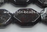 COJ07 15.5 inches 22*30mm octagonal blood jasper gemstone beads