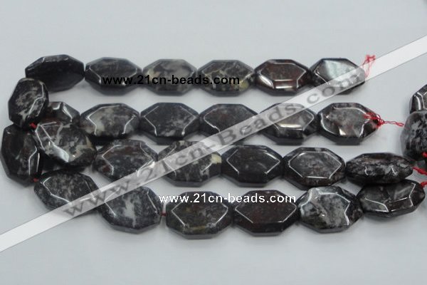 COJ07 15.5 inches 22*30mm octagonal blood jasper gemstone beads