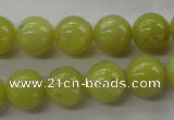 COJ105 15.5 inches 12mm round olive jade beads wholesale