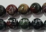 COJ305 15.5 inches 14mm round Indian bloodstone beads wholesale