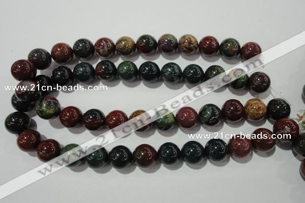 COJ305 15.5 inches 14mm round Indian bloodstone beads wholesale