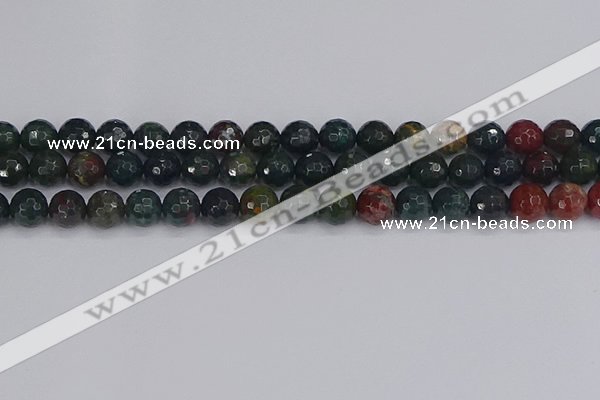 COJ312 15.5 inches 8mm faceted round Indian bloodstone beads