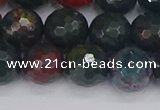 COJ313 15.5 inches 10mm faceted round Indian bloodstone beads