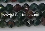 COJ320 15.5 inches 6mm faceted nuggets Indian bloodstone beads