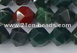 COJ322 15.5 inches 10mm faceted nuggets Indian bloodstone beads