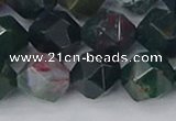 COJ323 15.5 inches 12mm faceted nuggets Indian bloodstone beads