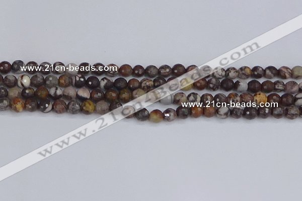 COJ361 15.5 inches 6mm faceted round outback jasper beads