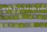 COJ400 15.5 inches 4mm round matte olive jade beads wholesale