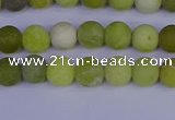 COJ401 15.5 inches 6mm round matte olive jade beads wholesale