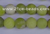 COJ403 15.5 inches 10mm round matte olive jade beads wholesale