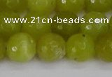 COJ412 15.5 inches 12mm faceted round olive jade beads