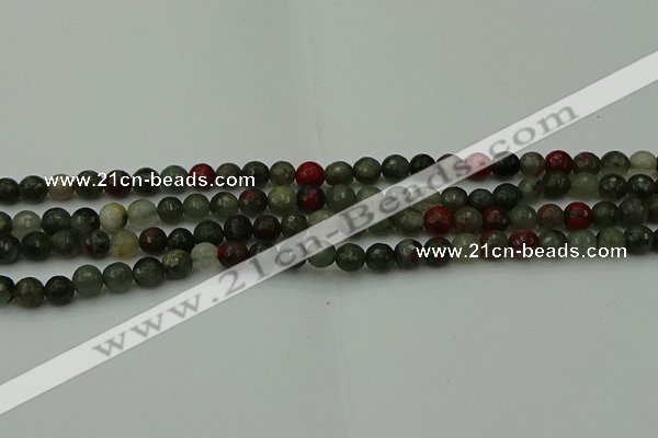 COJ460 15.5 inches 4mm faceted round blood jasper beads wholesale