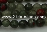 COJ461 15.5 inches 6mm faceted round blood jasper beads wholesale