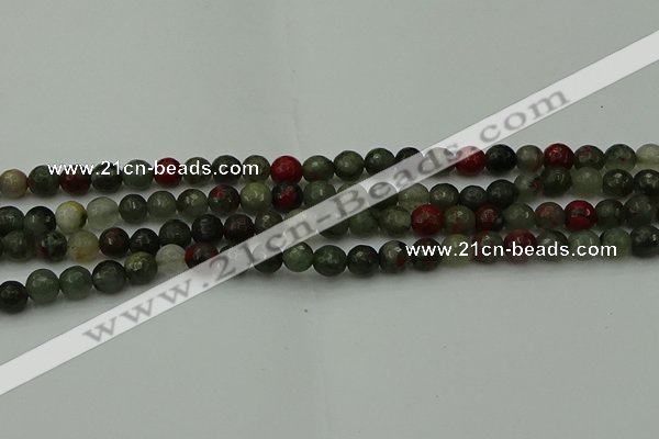 COJ461 15.5 inches 6mm faceted round blood jasper beads wholesale