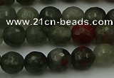 COJ462 15.5 inches 8mm faceted round blood jasper beads wholesale