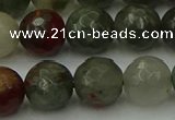 COJ465 15.5 inches 14mm faceted round blood jasper beads wholesale