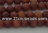 COJ471 15.5 inches 6mm round matte African blood jasper beads